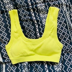 Neon Yellow Sport Bra. Size extra small. Forever 21.